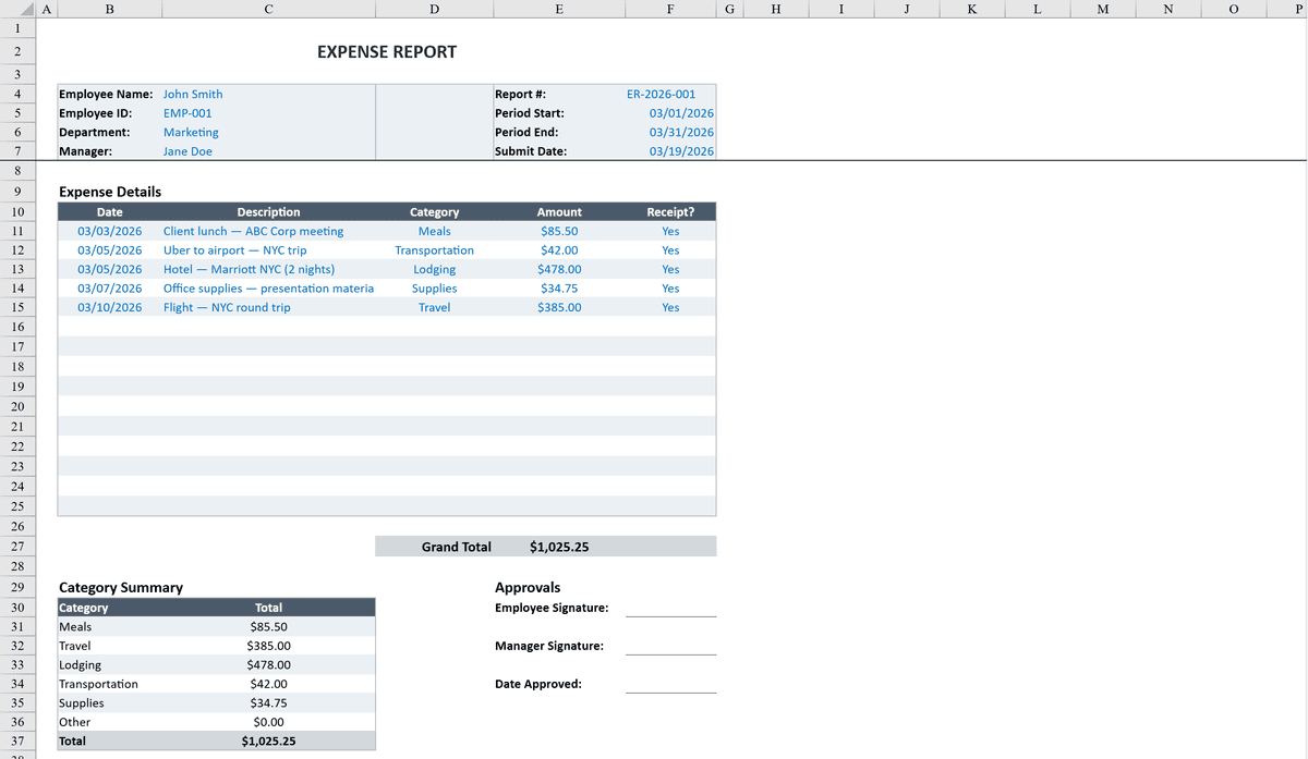Free Accounting & Financial Statements Templates for Excel | Shortcut