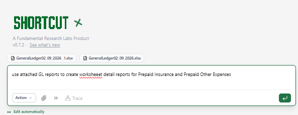 Shortcut prompt